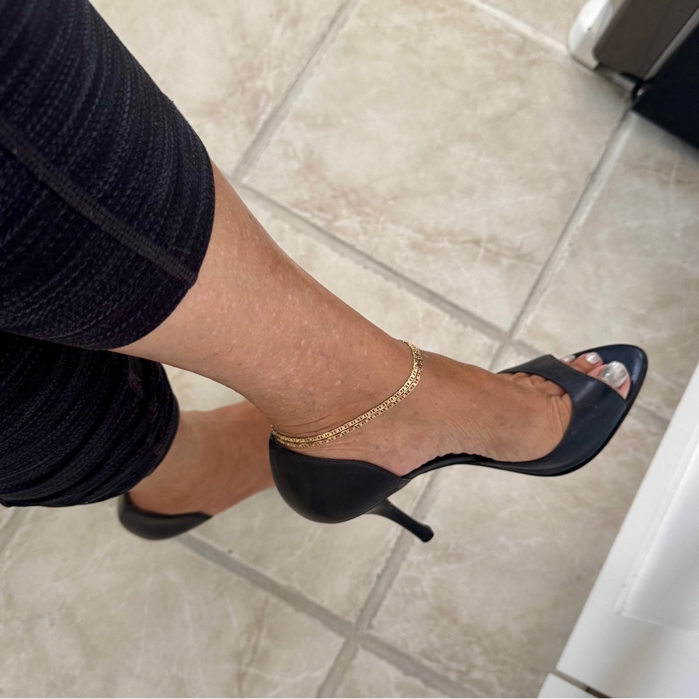Cathy Jean Black Open-Toe Heels - Picture 2 of 11